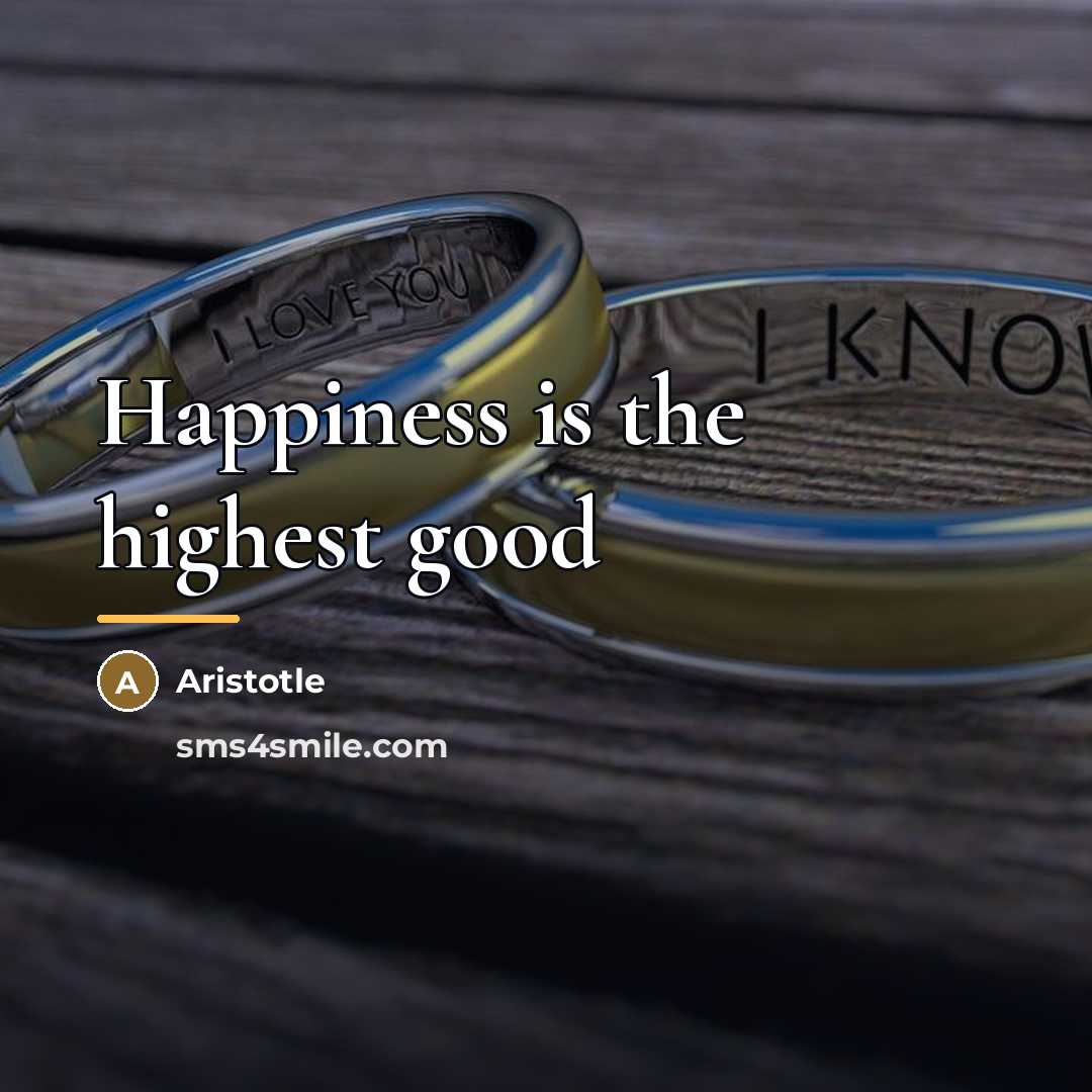 “Happiness is the highest good…” quote by Aristotle