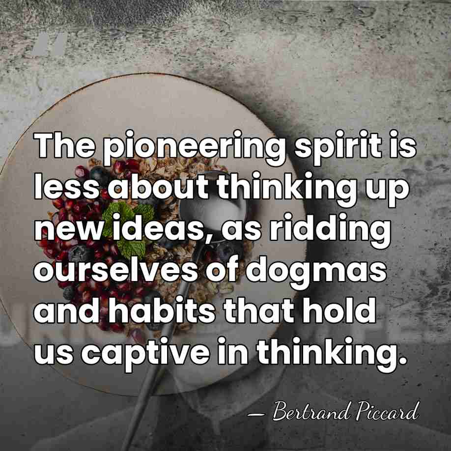 The pioneering spirit is less about thinking up new ideas, as ridding&hellip; - Bertrand Piccard