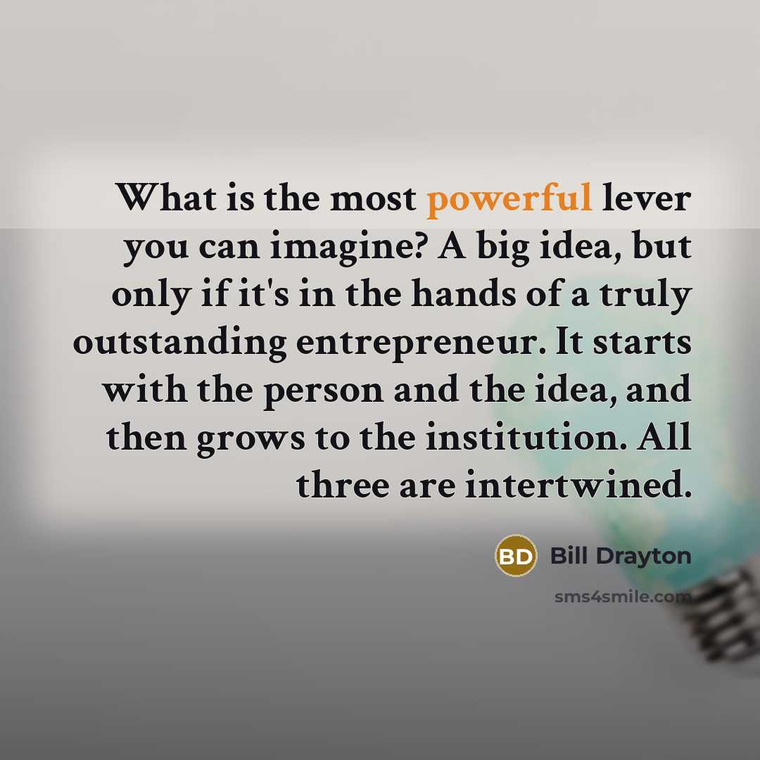 “What is the most powerful lever you can imagine? A…” quote by Bill Drayton