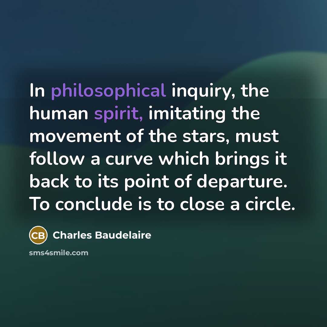 “In philosophical inquiry, the human spirit, imitating the movement of…” quote by Charles Baudelaire