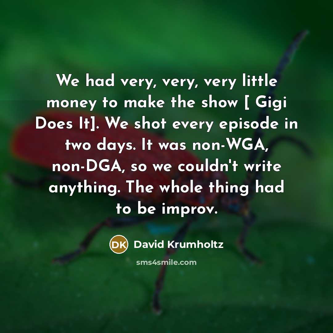 “We had very, very, very little money to make the…” quote by David Krumholtz