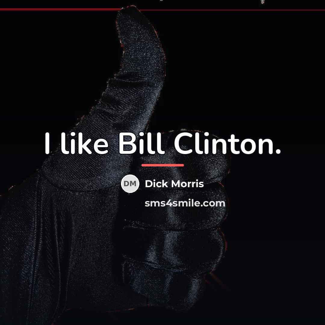 “I like Bill Clinton.…” quote by Dick Morris
