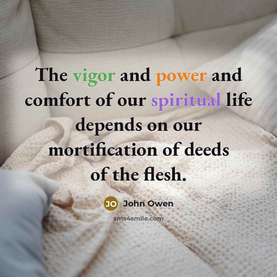 “The vigor and power and comfort of our spiritual life…” quote by John Owen