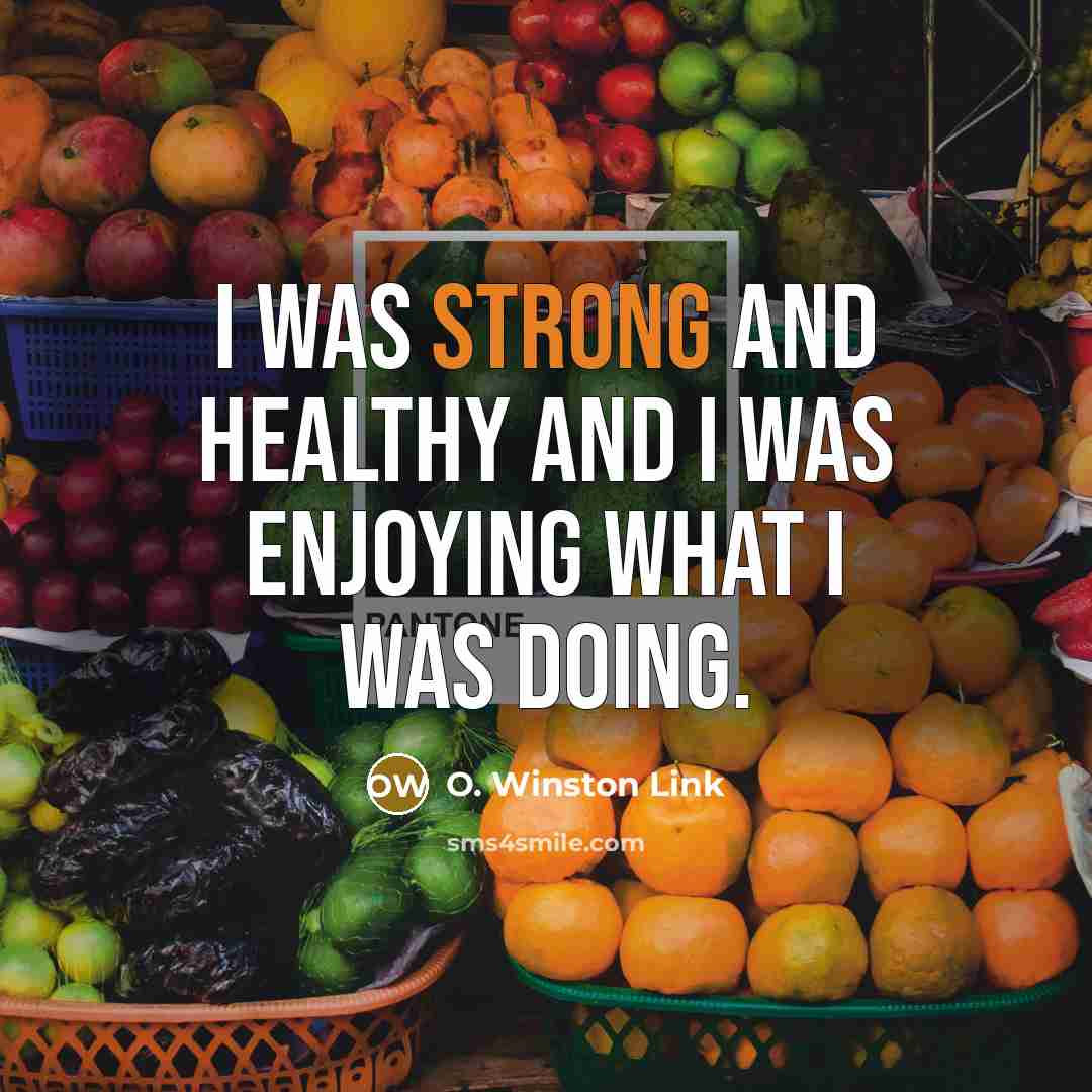 “I was strong and healthy and I was enjoying what…” quote by O. Winston Link