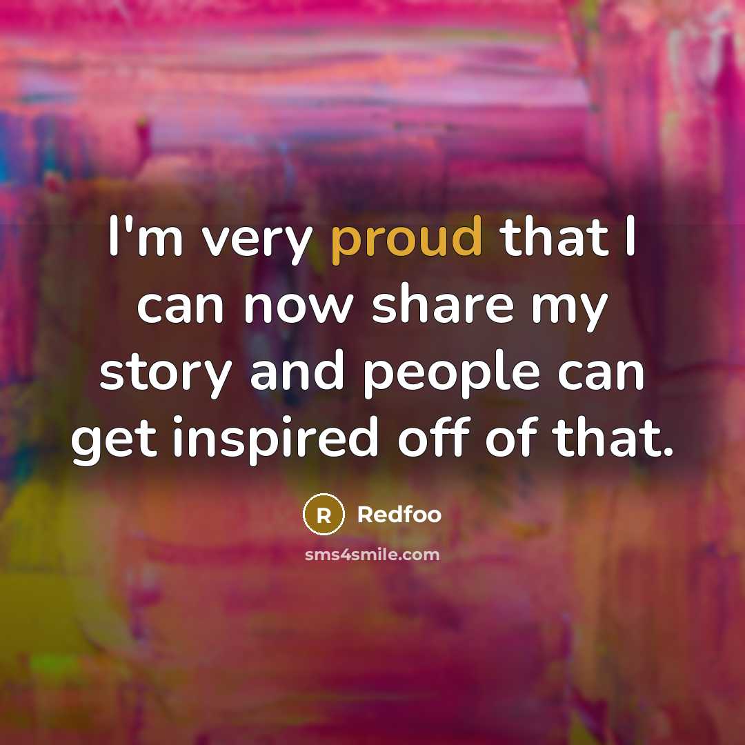 “I'm very proud that I can now share my story…” quote by Redfoo