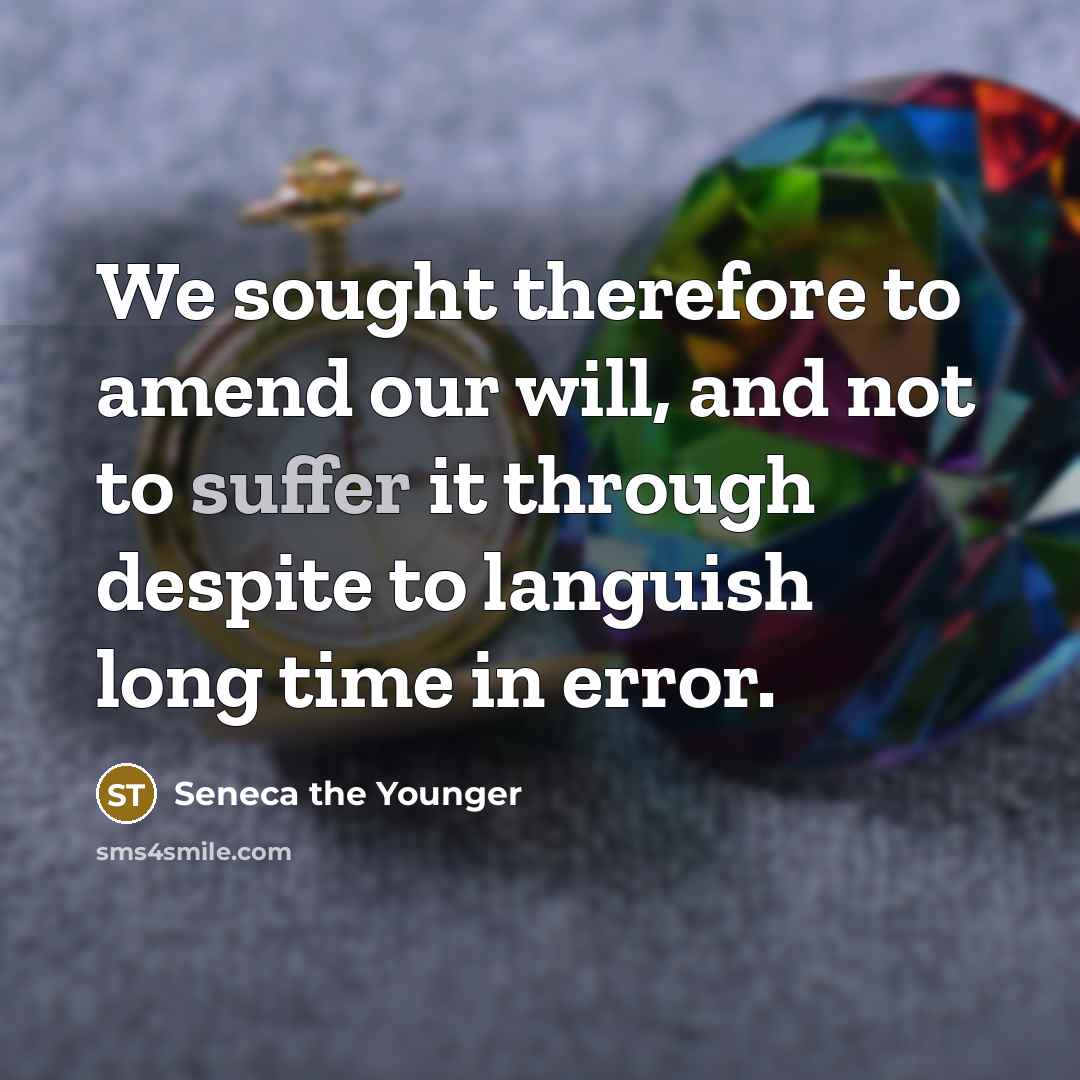 “We sought therefore to amend our will, and not to…” quote by Seneca the Younger