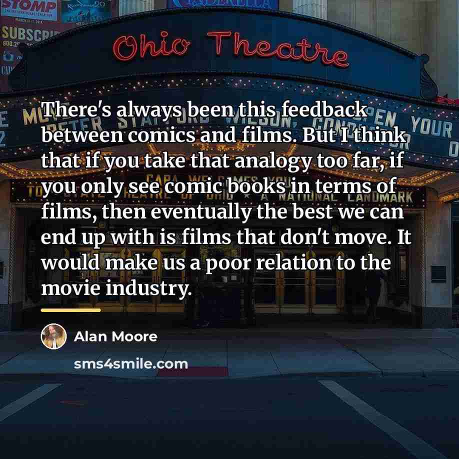 “There's always been this feedback between comics and films. But…” quote by Alan Moore