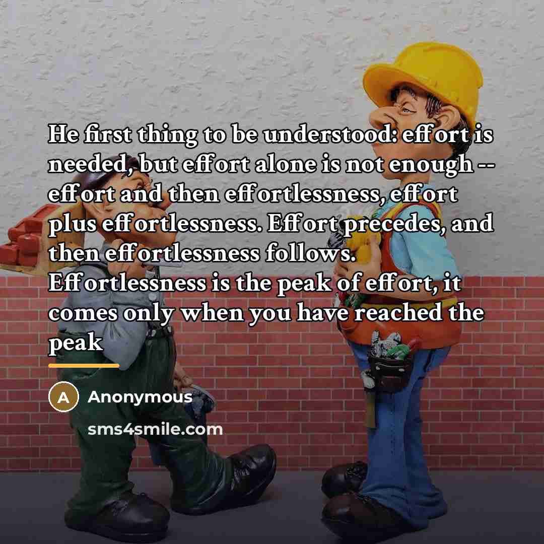 “He first thing to be understood: effort is needed, but…” quote by Anonymous