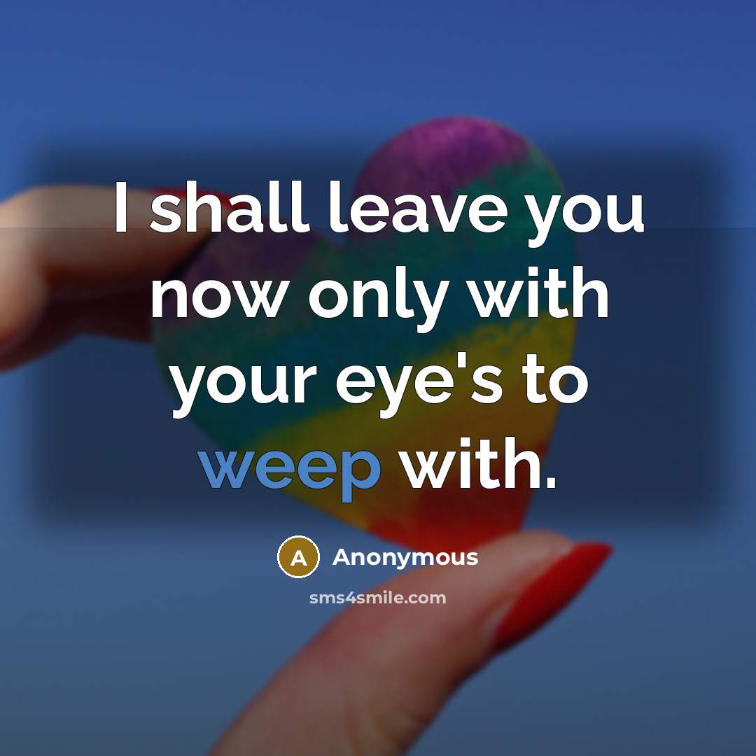 “I shall leave you now only with your eye's to…” quote by Anonymous