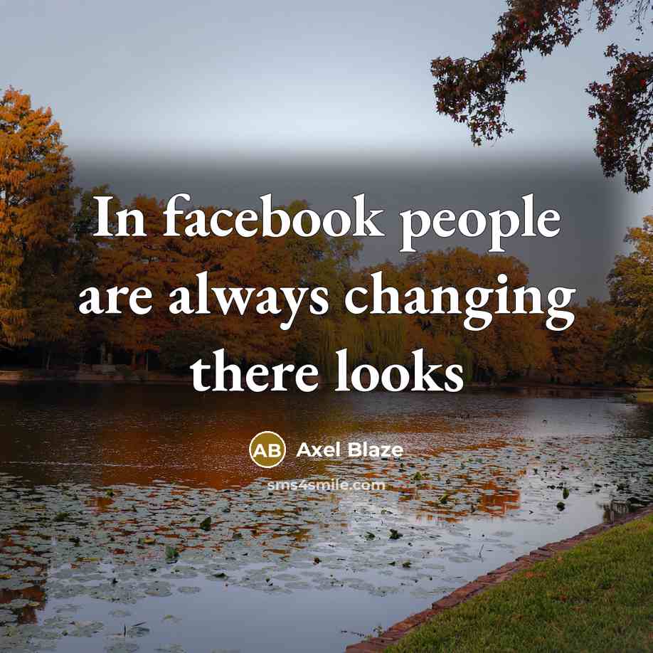 “In facebook people are always changing there looks” quote by Axel Blaze