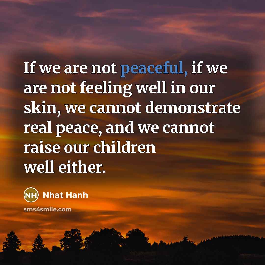 “If we are not peaceful, if we are not feeling…” quote by Nhat Hanh