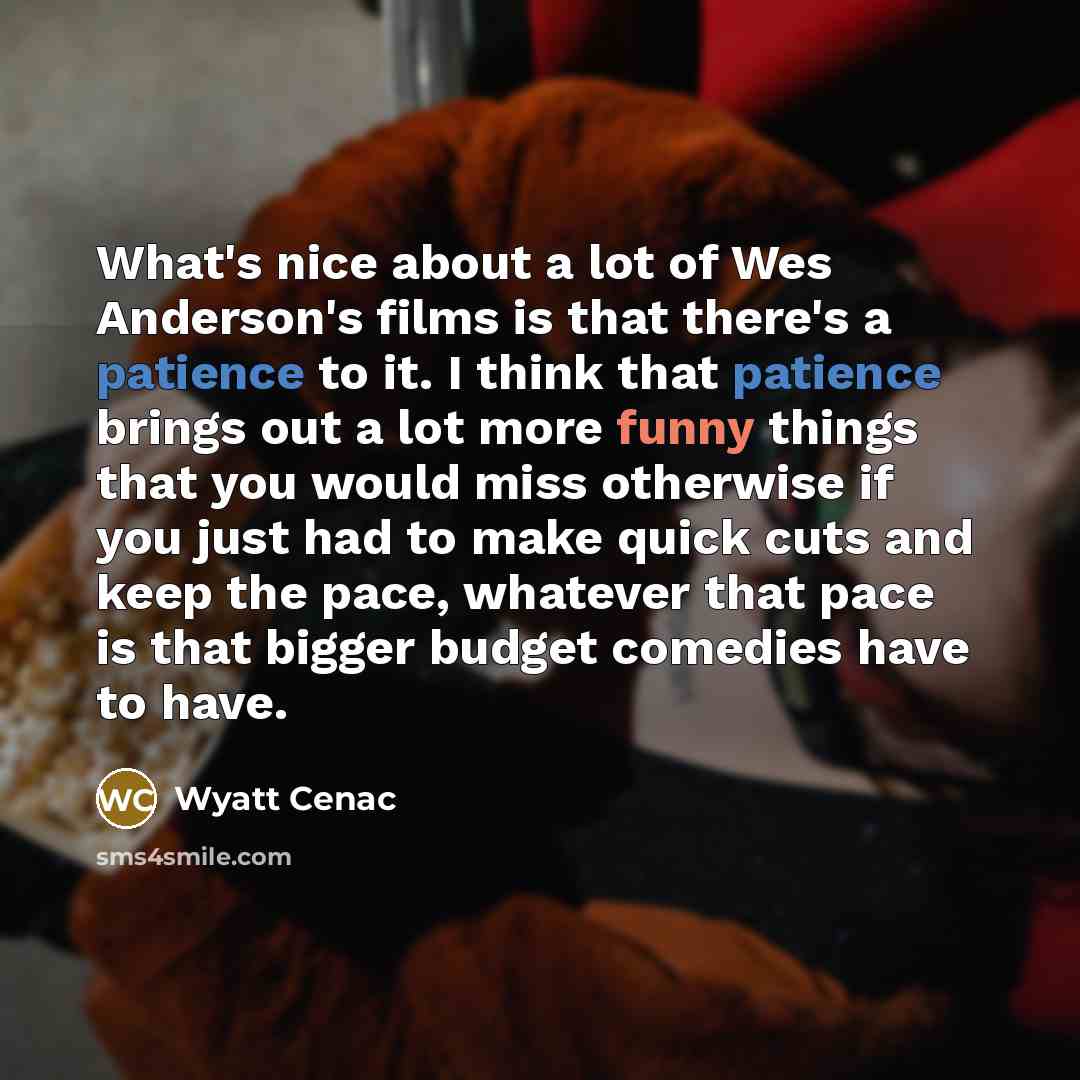 “What's nice about a lot of Wes Anderson's films is…” quote by Wyatt Cenac