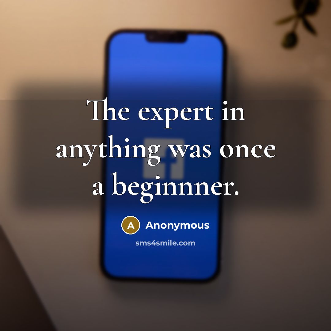 “The expert in anything was once a beginnner.” quote by Anonymous