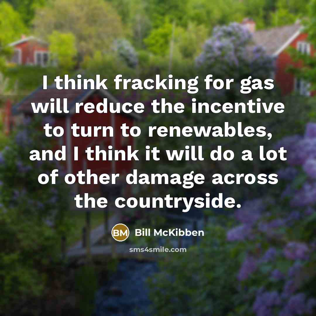 “I think fracking for gas will reduce the incentive to…” quote by Bill McKibben