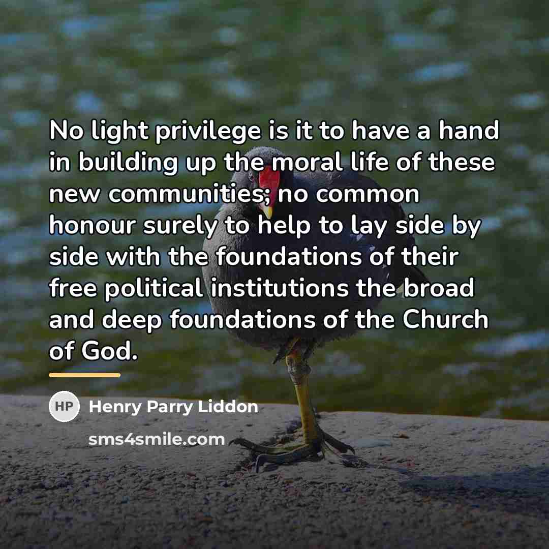 “No light privilege is it to have a hand in…” quote by Henry Parry Liddon