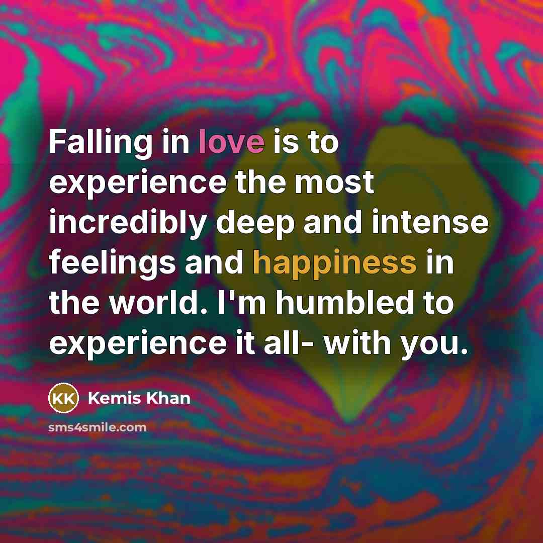 “Falling in love is to experience the most incredibly deep…” quote by Kemis Khan