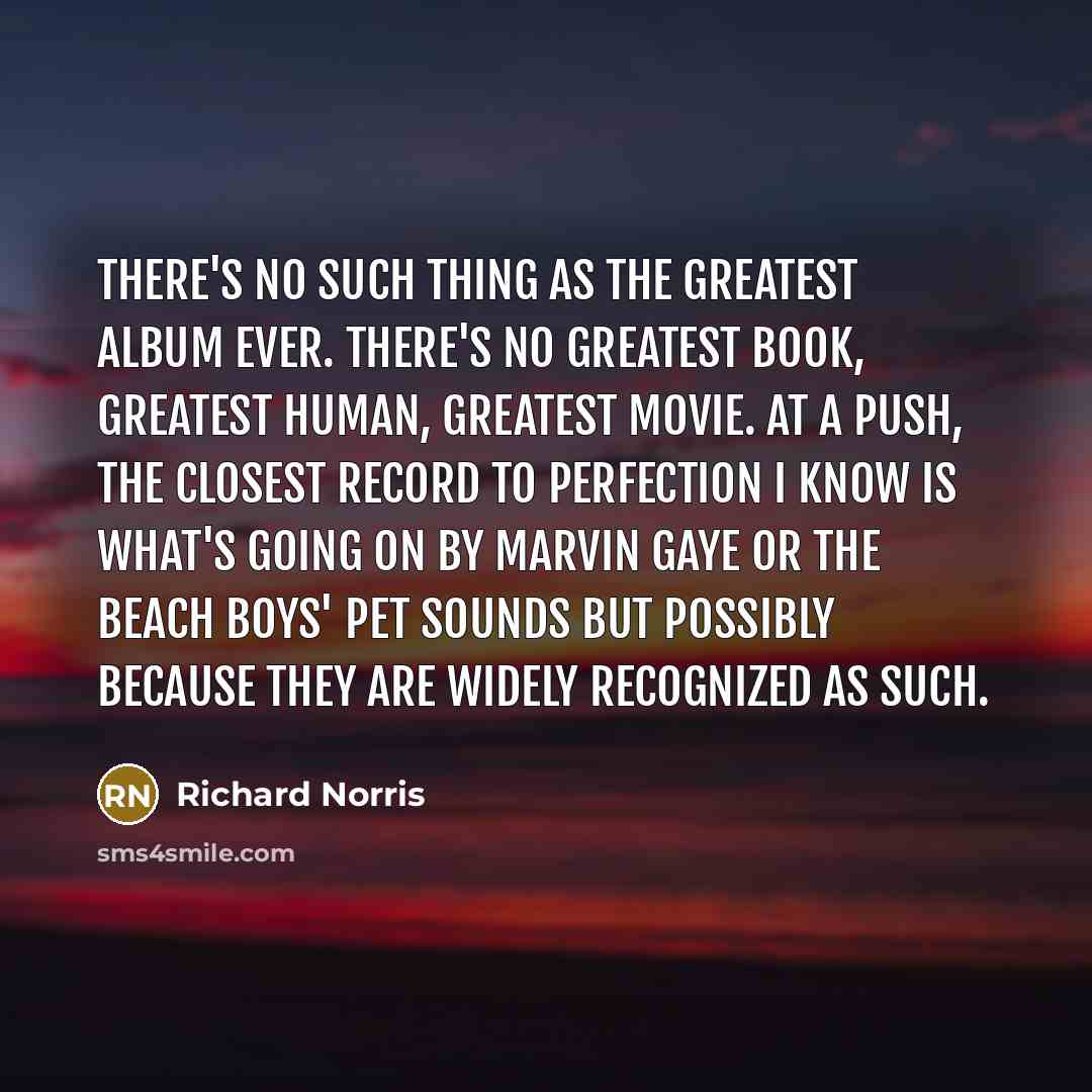 “There's no such thing as the greatest album ever. There's…” quote by Richard Norris