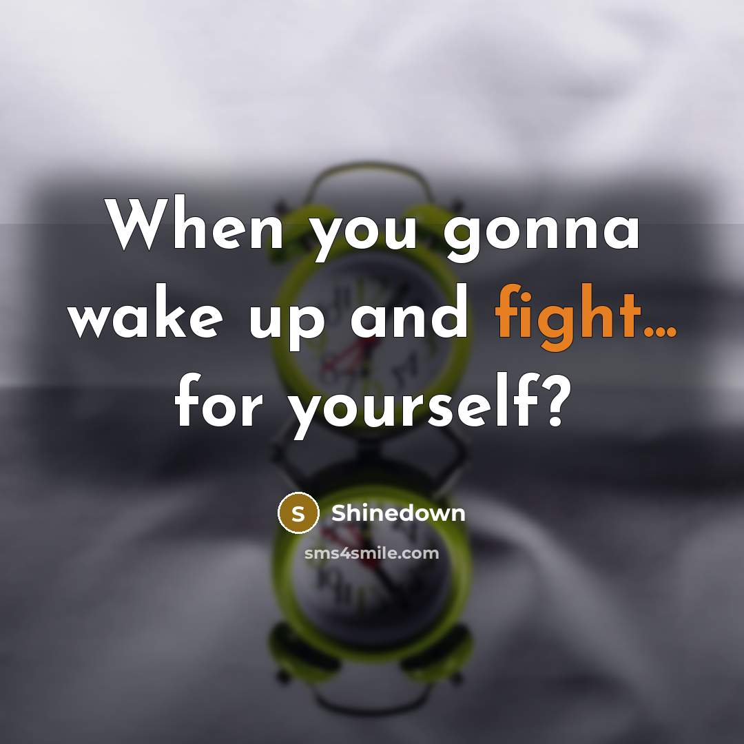 “When you gonna wake up and fight... for yourself?” quote by Shinedown