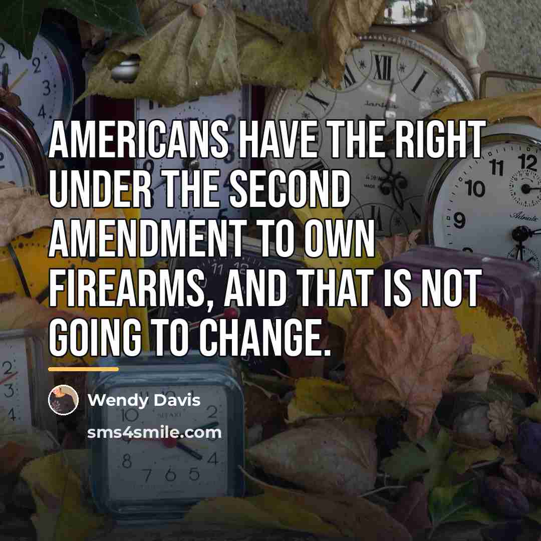 “Americans have the right under the Second Amendment to own…” quote by Wendy Davis