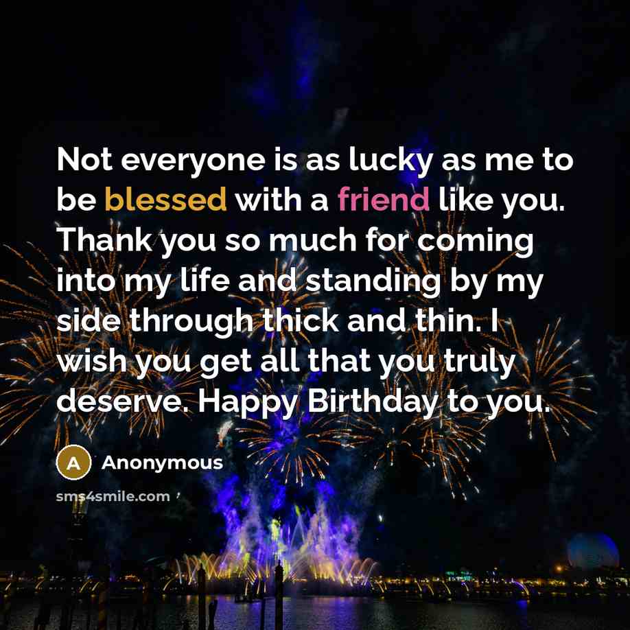“Not everyone is as lucky as me to be blessed…” quote by Anonymous