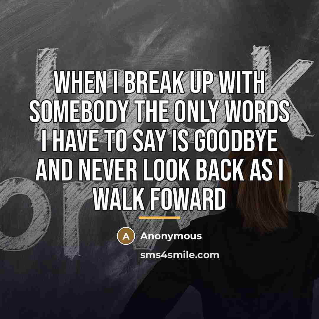 “When I break up with somebody the only words I…” quote by Anonymous
