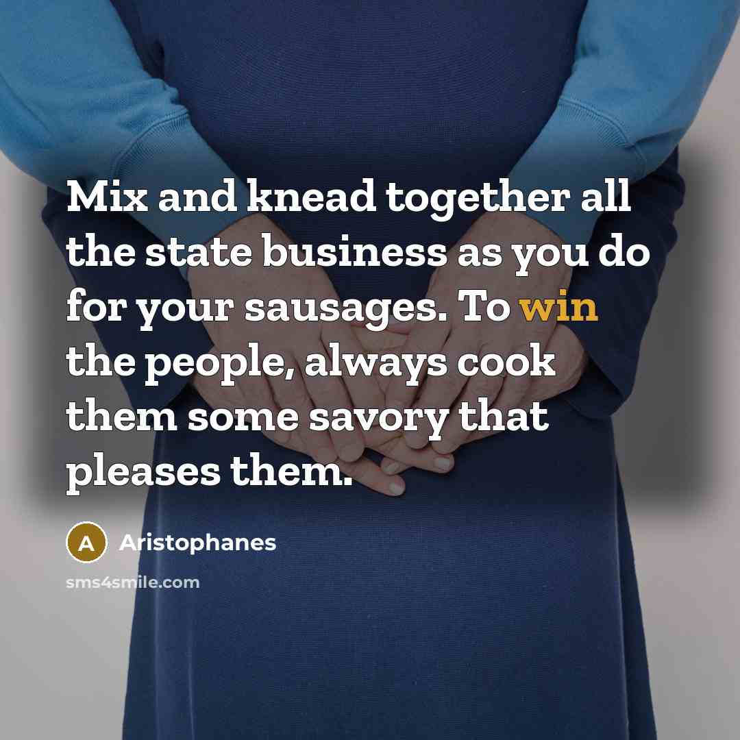 “Mix and knead together all the state business as you…” quote by Aristophanes
