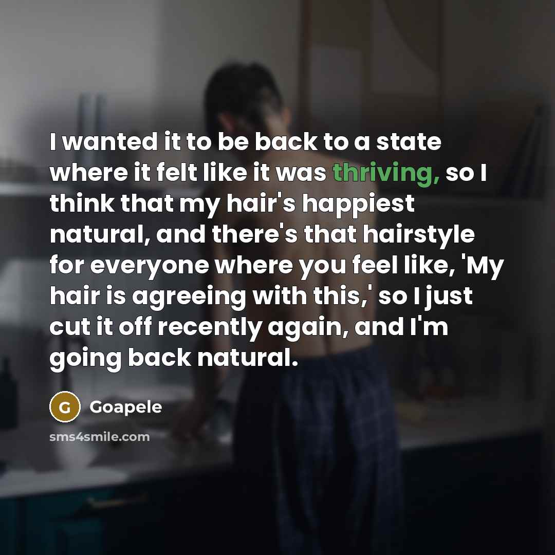 “I wanted it to be back to a state where…” quote by Goapele