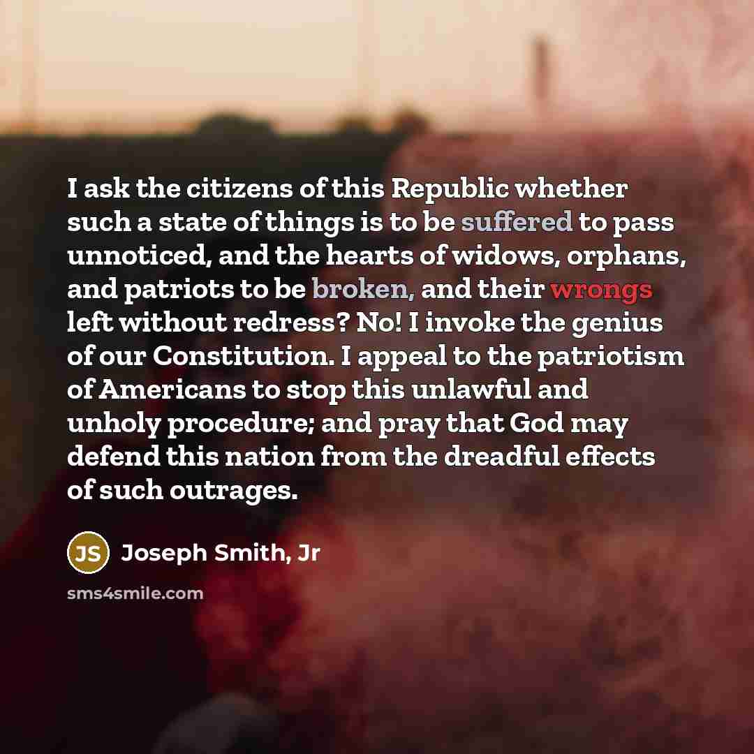 “I ask the citizens of this Republic whether such a…” quote by Joseph Smith, Jr