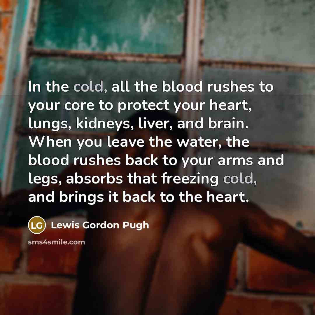 “In the cold, all the blood rushes to your core…” quote by Lewis Gordon Pugh
