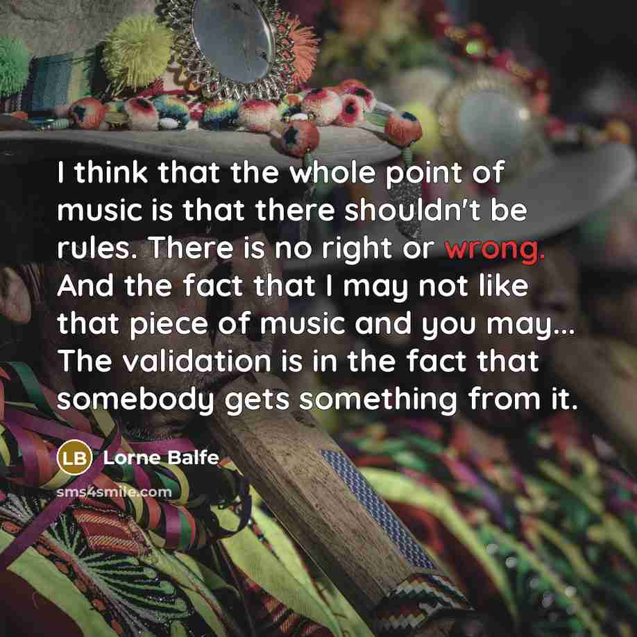 “I think that the whole point of music is that…” quote by Lorne Balfe