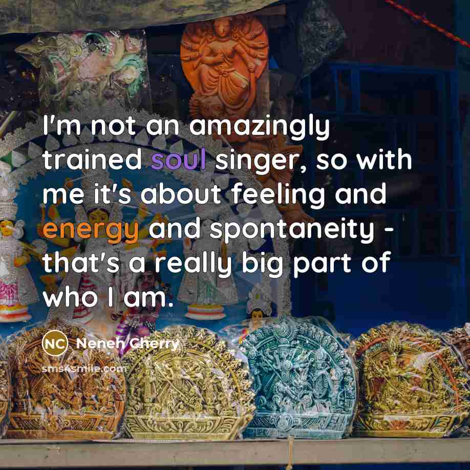 “I'm not an amazingly trained soul singer, so with me…” quote by Neneh Cherry