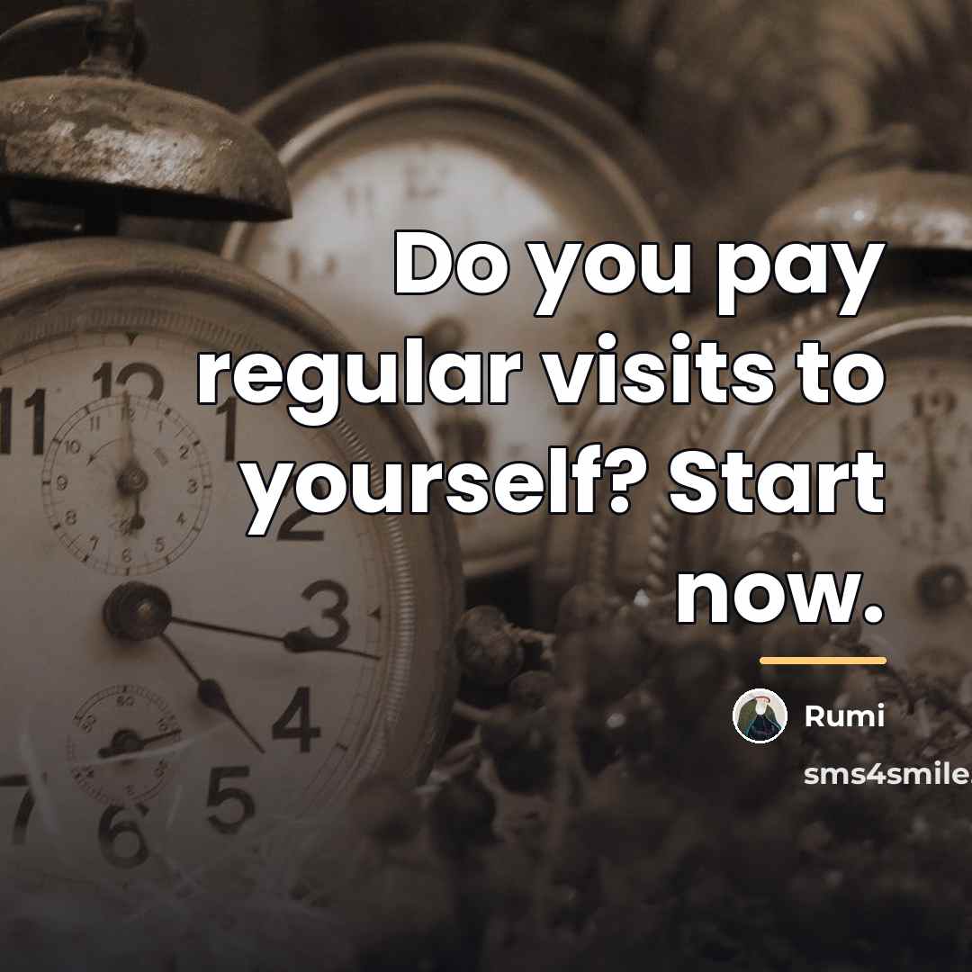 “Do you pay regular visits to yourself? Start now.…” quote by Rumi
