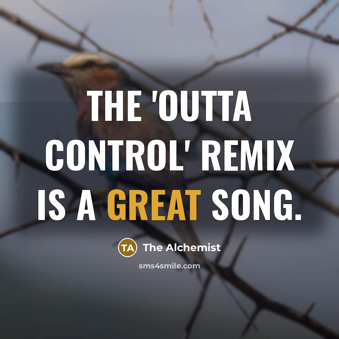 “The 'Outta Control' remix is a great song.…” quote by The Alchemist