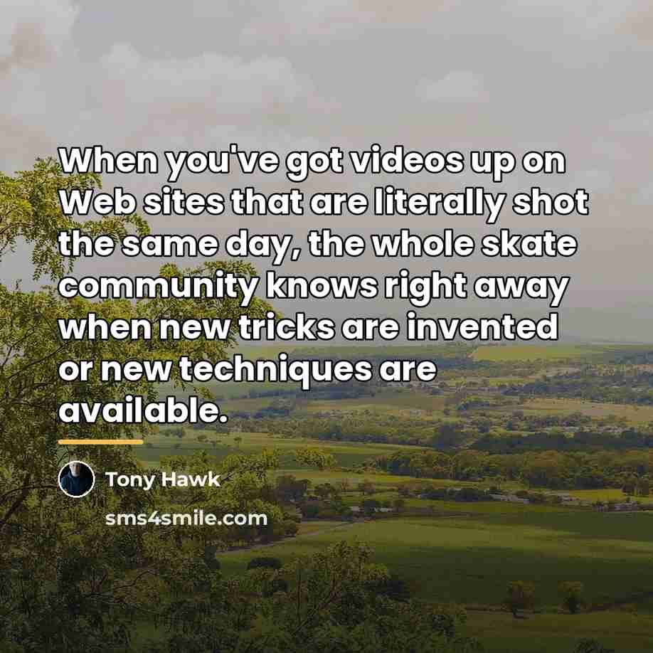 “When you've got videos up on Web sites that are…” quote by Tony Hawk