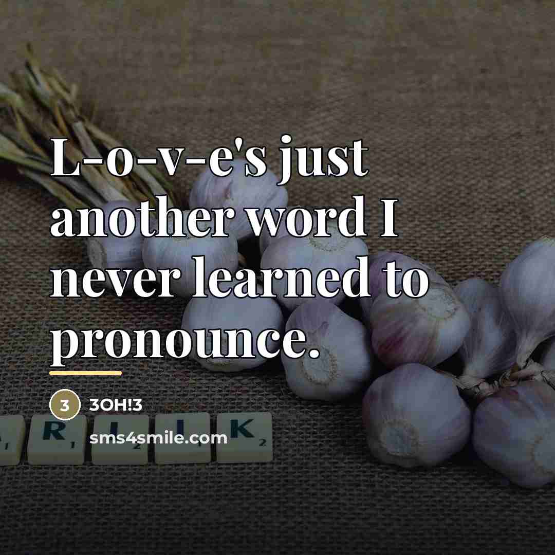 “L-o-v-e's just another word I never learned to pronounce.…” quote by 3OH!3