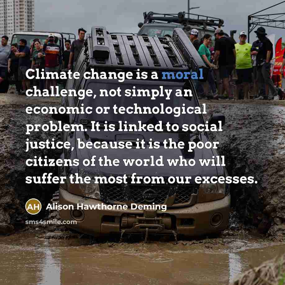 “Climate change is a moral challenge, not simply an economic…” quote by Alison Hawthorne Deming