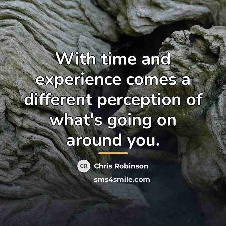 “With time and experience comes a different perception of what's…” quote by Chris Robinson