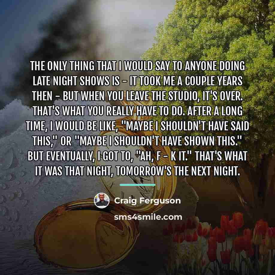 “The only thing that I would say to anyone doing…” quote by Craig Ferguson