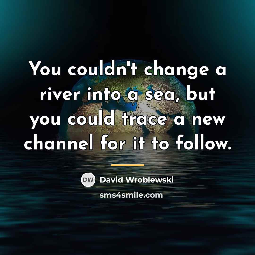 “You couldn't change a river into a sea, but you…” quote by David Wroblewski
