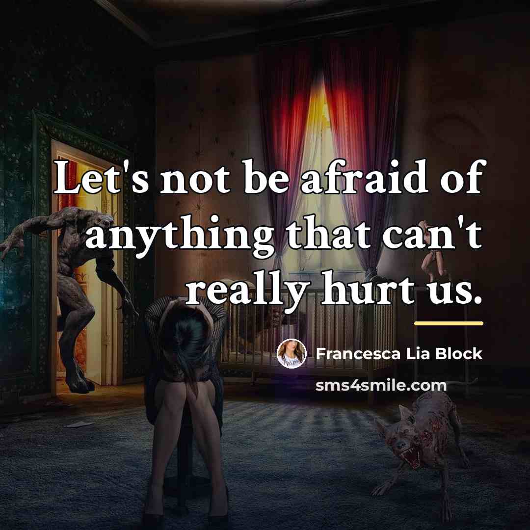 “Let's not be afraid of anything that can't really hurt…” quote by Francesca Lia Block