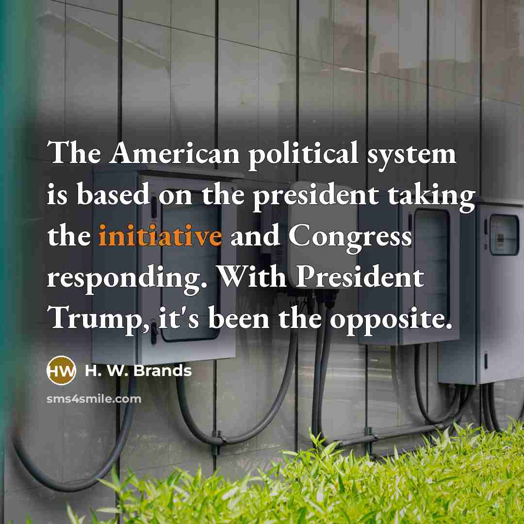 “The American political system is based on the president taking…” quote by H. W. Brands