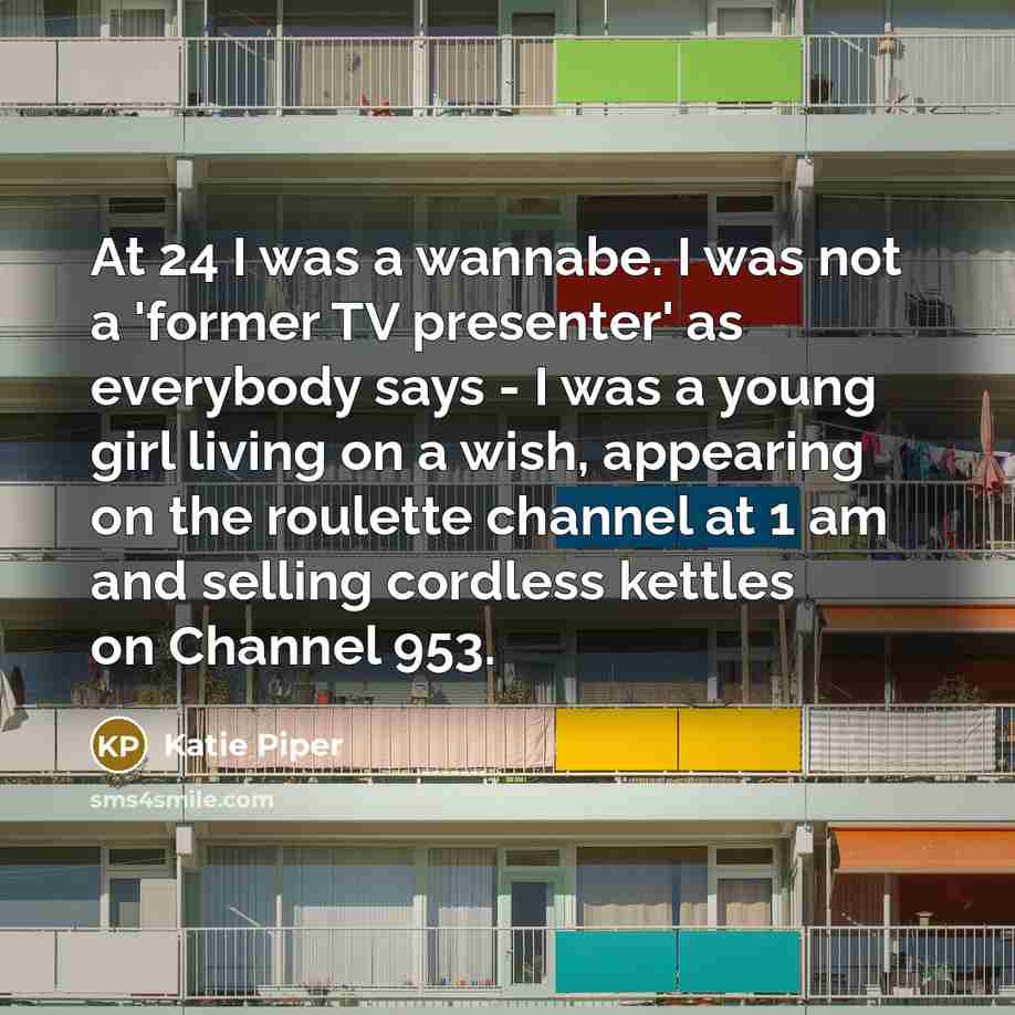 “At 24 I was a wannabe. I was not a…” quote by Katie Piper