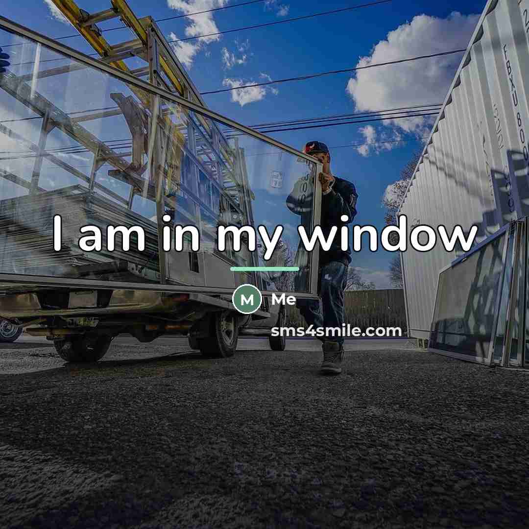“I am in my window…” quote by Me