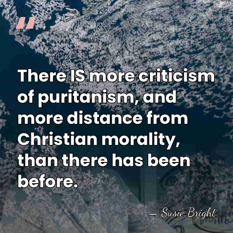 There IS more criticism of puritanism, and more distance from Christian morality,&hellip; - Susie Bright
