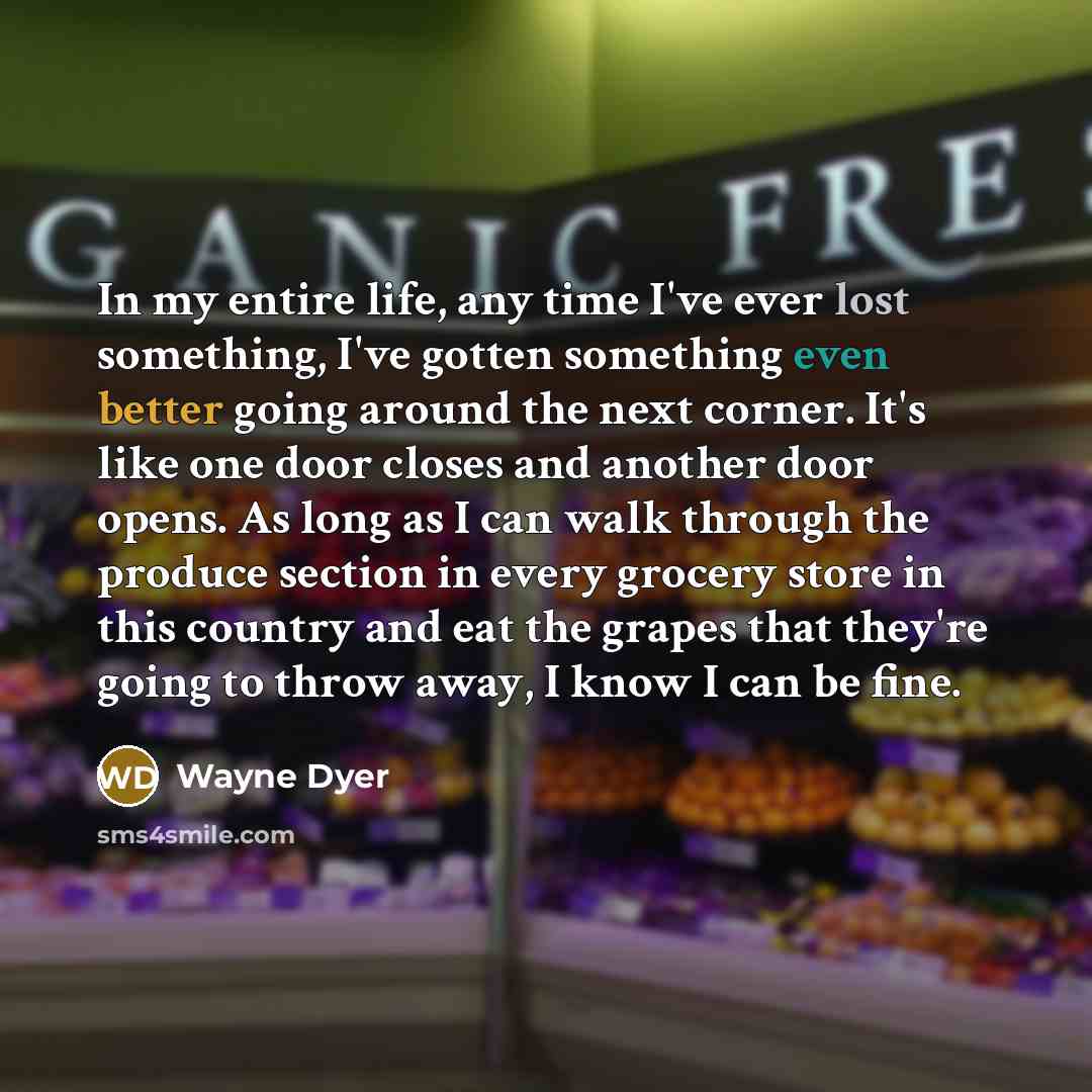 “In my entire life, any time I've ever lost something,…” quote by Wayne Dyer