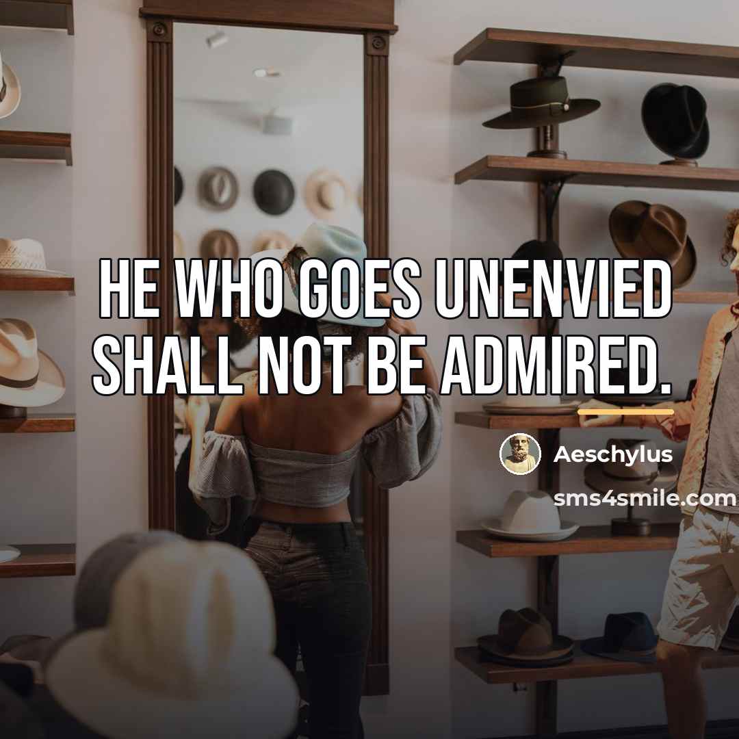 “He who goes unenvied shall not be admired.…” quote by Aeschylus