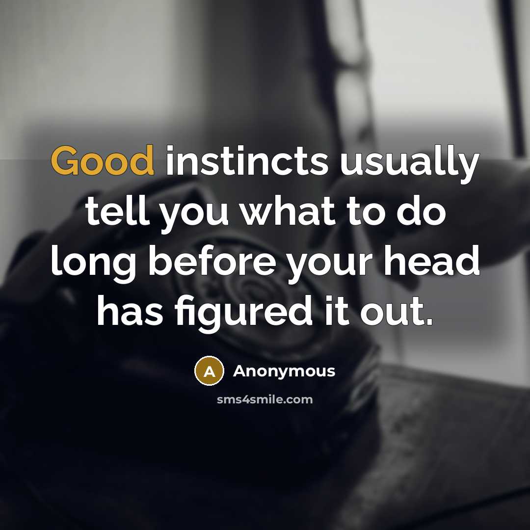 “Good instincts usually tell you what to do long before…” quote by Anonymous