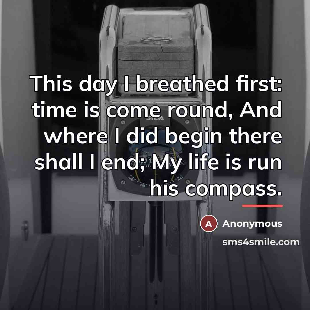“This day I breathed first: time is come round, And…” quote by Anonymous