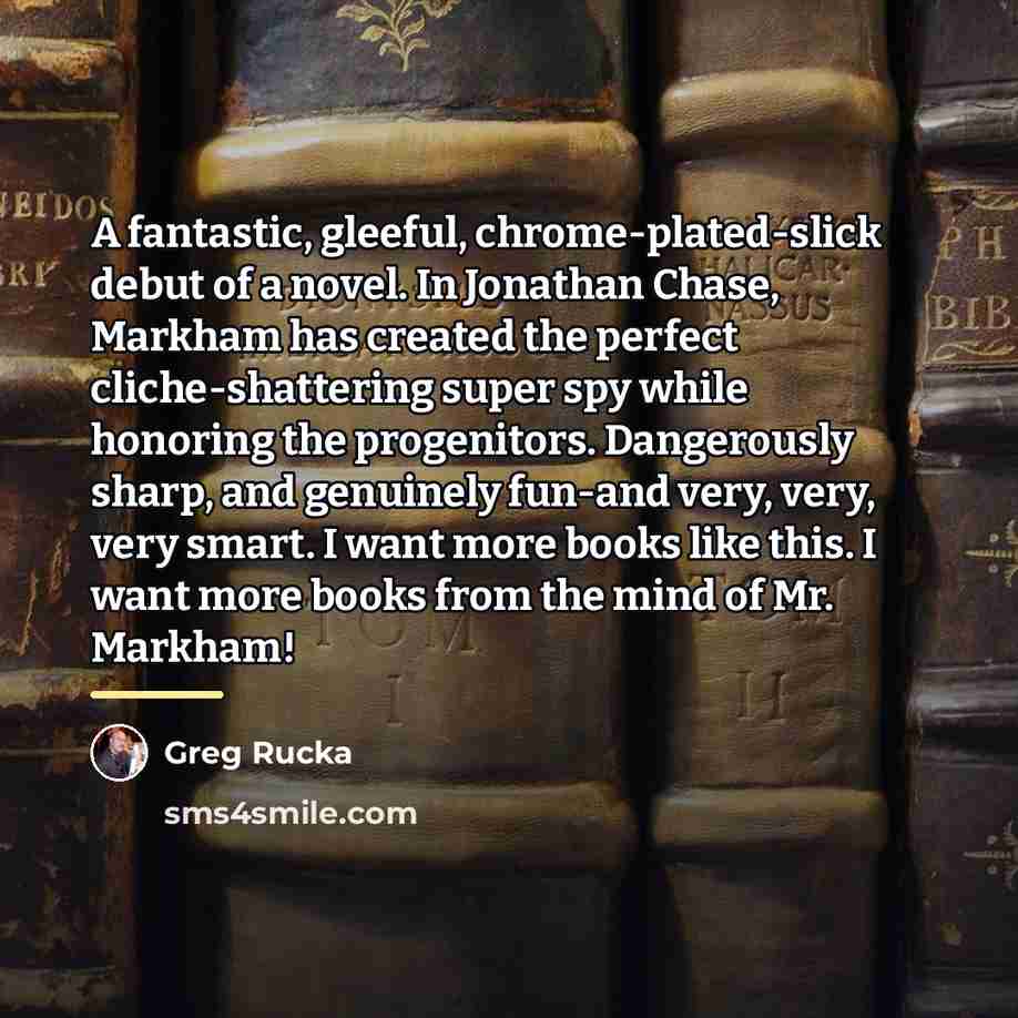 “A fantastic, gleeful, chrome-plated-slick debut of a novel. In Jonathan…” quote by Greg Rucka
