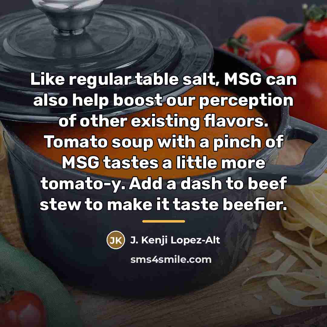 “Like regular table salt, MSG can also help boost our…” quote by J. Kenji Lopez-Alt